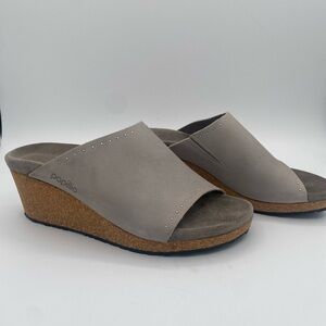 Birkenstock Papillio Namica Rivet Women Wedge
Heel Sandal Stone Gray - 39 (8.5)
